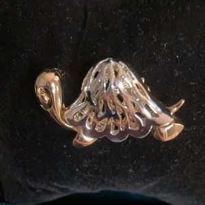 2 tone turtle brooch pin